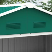 Outsunny 6.5ft x 3.5ft Metal Garden Storage Shed for Outdoor Tool Storage with Double Sliding Doors and 4 Vents, Green(m-10)