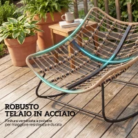 Outsunny Sedia a Dondolo da Interni ed Esterni con Seduta Extra Larga da 60 cm e Cuscino Imbottito, Grigio(m-8)