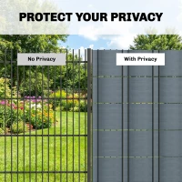Outsunny 2Pcs Privacy Garden Screen Fence, UV Resistant Waterproof Windbreak Fencing, 35mx19cm, Grey(m-5)