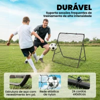 SPORTNOW Baliza Dobrável Rede de Treino de Futebol com Ângulo Ajustável em 5 Níveis com Estrutura de Aço 120x73x112 cm Preto(m-5)