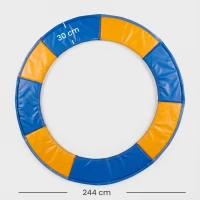 HOMCOM 8FT Trampoline Spring Cover, Plastic Trampoline Pad Replacement Safety Guard, Yellow and Blue(m-3)