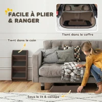 PawHut Escalier pour Chien Pliant à 3 Marches Antidérapantes Escalier pour Animaux en Plastique 50 x 30,5 x 36,5 cm Marron(m-5)