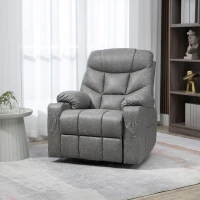 HOMCOM Thick Padded Faux Leather Recliner Armchair - Light Grey(m-11)