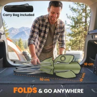 Outsunny Camping Chair Set of 2 Portable Folding Outdoor Camp Chair with Cup Holders and Carry Bag Green(m-7)