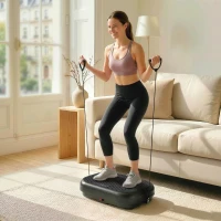 SPORTNOW Plateforme Vibrante Fitness Appareil de Musculation 200W Plaque Vibrante 120 Vitesse 5 Programmes Perte de Poids Noir(m-10)