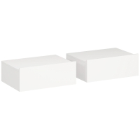 HOMCOM Conjunto de 2 Mesas de Cabeceira de Parede Mesas de Cabeceira Flutuantes com 1 Gaveta para Quarto 40x30x15 cm Branco