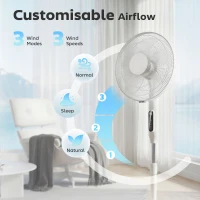 HOMCOM Wentylator stojący z 15-godzinnym timerem, oscylacją 85°, panelem LED, pilotem, biały(m-5)