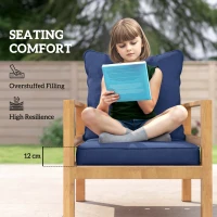 Outsunny Seat and Back Padded Cushion Set, CUSHION ONLY - Dark Blue(m-4)