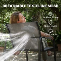 Outsunny 4 Piece Garden Furniture Set, Garden Sofa Set with Loveseat, 2 Armchairs, Tempered Glass Table for Balcony, Grey(m-5)