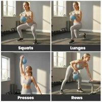 SPORTNOW Kettlebell 6 kg remplie de sable métallique et poignée antidérapante pour entraînement 27x20x20 cm bleu clair(m-4)