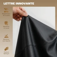 HOMCOM Lot de 2 tabourets de bar, chaises de bar hauteur réglable, dossier et repose-pieds, pivotant 360°, pieds en acier, noir(m-6)