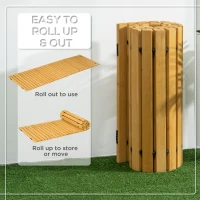 Outsunny Rollable Wooden Garden Pathway Weather-Resistant Walk Way for Wedding Party Pathways 185 x 60 cm(m-7)