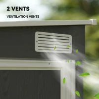 Outsunny 7 x 5ft Galvanised Metal Shed, with Sliding Door - Light Grey(m-8)