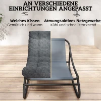 Outsunny Schaukelstuhl Schaukelsessel mit breitem Netzsitz dickem Kissen 101 x 66 x 63 cm Grau(m-5)