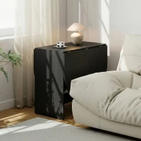 HOMCOM Masă de bucătărie pliabilă cu aripi rabatabile Masă de bucătărie pliabilă ovală Stil modern 163x80x75 cm Negru(m-5)