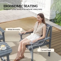 Outsunny 4 Piece Wooden Garden Furniture Set, Outdoor Garden Sofa Set with 2 Armchairs, Loveseat and Coffee Table, Grey(m-6)