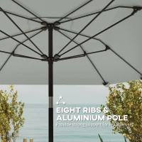 Parasol ogrodowy Ø233 cm, z funkcją nachylenia, ośmiokątny(m-7)