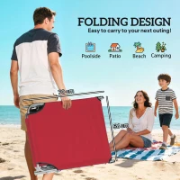 Outsunny Outdoor Foldable Sun Lounger Set of 2, 4 Level Adjustable Backrest Reclining Sun Lounger Chair with Angle(m-5)