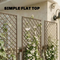 Outsunny Garden Trellis, Decorative Trellis Panels for Climbing Outdoor Plants, Natural Wood Finish(m-5)