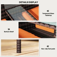 Outsunny Two-Seat Rattan Chair, with Middle Table - Orange(m-4)