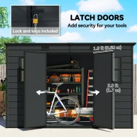 Outsunny 10 x 6 ft Resin Garden Shed, Outdoor Storage Shed with Floor, Windows, Lockable Doors and Vents, Dark Grey(m-6)