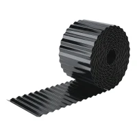 Outsunny Metal Garden Edging Border, 8 in x 21.3 ft Corrugated Heavy Duty Galvanised Steel Lawn Edging, Dark Grey(m-11)