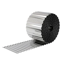 Outsunny Metal Garden Edging Border, 8 in x 21.3 ft Corrugated Heavy Duty Galvanised Steel Lawn Edging, Silver Tone(m-11)