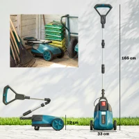 Outsunny 18V Cordless Lawnmower with 2 x 4Ah Batteries & Charger, Battery Lawn Mower with 21cm Cutting Width, 3 Cutting Heights(m-14)