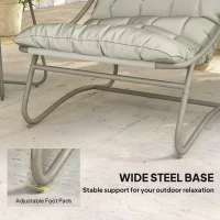 Outsunny 3 Piece Garden Bistro Set, Round Outdoor Bistro Table and Chairs Set for 2 with Texteline Seat and Cushions, Light Grey(m-8)