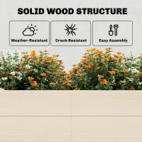 Outsunny Wooden Raised Bed for Garden, 620L Extra Large Raised Garden Bed with Open Bottom, Outdoor Elevated Planter Box(m-6)