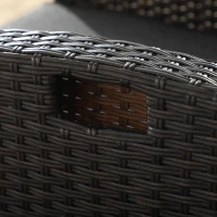 Outsunny Outdoor Recliner Chair with Adjustable Backrest and Footrest, Cushion, Side Tray, Dark Grey/Brown(m-9)