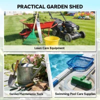 Outsunny 4'x5' Garden Storage Shed, Lean to Shed, Lockable Garden Shed with Window, Vent and Plastic Roof, Black(m-7)