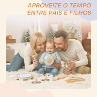 AIYAPLAY Instrumentos Musicais Infantis 10 Peças Brinquedos Musicais de Madeira Montessori Conjunto de Percussão Multicolorido(m-6)
