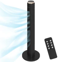 HOMCOM Tower Fan with WiFi App Control, Standing Floor Fan with 3 Speed 4 Modes, 12 Hour Timer and Night Light Black(m-11)