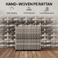 Outsunny 253L Garden Storage Box, Rattan Deck Box with Zipped Liner, Safe Pneumatic Rod, Patio Storage Container, Mixed Grey(m-9)