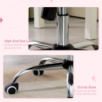 Vinsetto Krzesło biurowe, oparcie z możliwością przechylania, regulowana wysokość, wykończenie aksamitne, do 120 kg, Różowe(m-7)