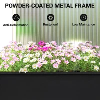 Outsunny Raised Planter, Metal Raised Garden Bed on Legs with Drainage Hole and Foot Covers, Black(m-5)