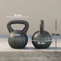 SPORTNOW Kettlebell for Strength Training Kettle Bell with Non-Slip Handle 10 kg Grey(m-3)