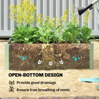 Outsunny Set of Two 100 x 60cm Steel Planter Boxes - Light Green(m-5)