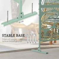 Outsunny Metal Decorative Privacy Screen Outdoor Divider, Green Leaf(m-5)