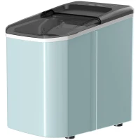 HOMCOM Máquina de Cubos de Gelo Autolimpante 12 kg/24 H 9 Cubos Prontos em 7 Minutos 2 Tamanhos de Gelo Depósito de 1,5 L Azul(m-6)