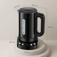 HOMCOM Electric Kettle, 1.7L, Fast Boil, 3kW Water Kettle with UK Strix Thermostat, Keep Warm Function, LCD Base, Black(m-3)