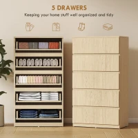 HOMCOM Chest of Drawers, 5-Drawer Storage Cabinets, Modern Dresser, Storage Drawer Unit for Bedroom(m-4)