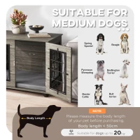 PawHut klatka dla psa, z poduszką, szara, zamykana drzwi(m-4)