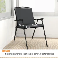 Outsunny Outdoor Seat Cushions Set of 2 with Ties, Waterproof Garden Seat Pads, Dark Grey(m-3)