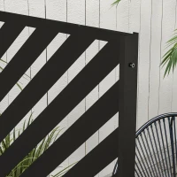 Outsunny 6.5FT Decorative Outdoor Divider, Metal Privacy Screen with Stand, Triangle Style, Black(m-9)