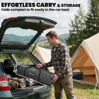 Outsunny Windschutz faltbar Camping Sichtschutz mit Spannleinen Bodenhaken Tragetasche für Camping Garten 480 x 120 cm Dunkelgrau(m-7)