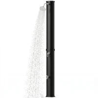 Outsunny Solardusche 60L Gartendusche mit schwenkbarem Regenduschkopf Wasserhahn, einstellbarer Temperatur(m-11)