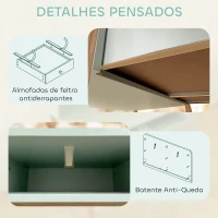 AIYAPLAY Secretária Infantil Mesa de Estudo para Crianças com 3 Compartimentos Abertos e 2 Gavetões 90x52x105 cm Verde(m-7)