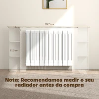 HOMCOM Cobertura para Radiadores com Prateleiras Desenho Moderno de Ripas para Sala de Estar Quarto 152x19x83 cm Branco(m-4)